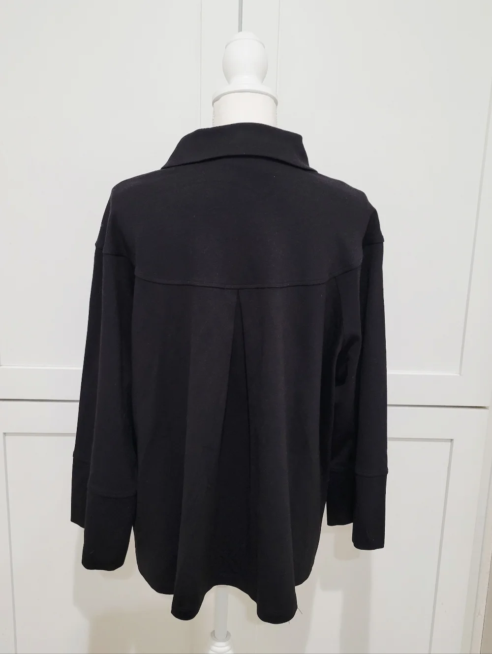 Christian Siriano New York Black Ponte Swing Jacket with Gold Buttons | Size XL - Picture 2 of 5
